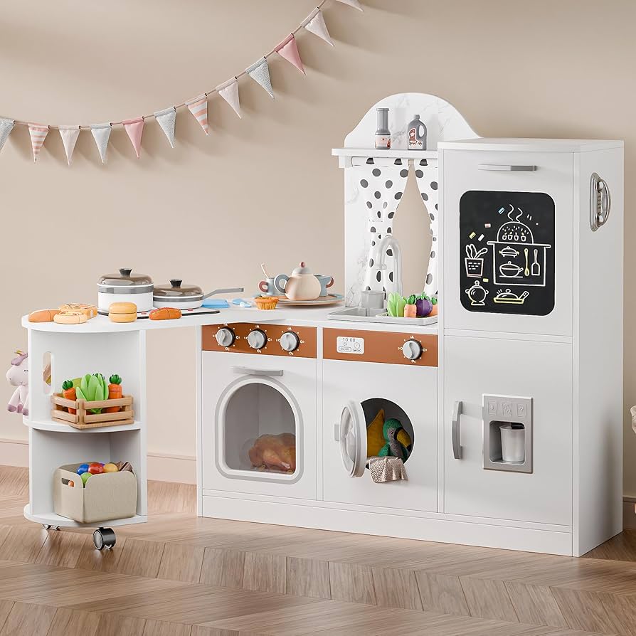 その他 MODERN KITCHEN CHILDREN PLAY HOUSE Amazon.com: Wooden Corner Play Kitchen with 180° Rotating